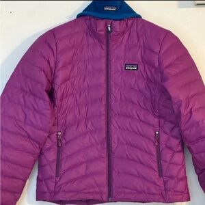 Patagonia Women's Down Sweater LKAT PURPLE 84682 S Goose Down& Re-Tool Headband
